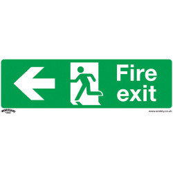 Worksafe SS25P10 Safety Sign Fire Exit (Left) - Rigid Plastic - PK10