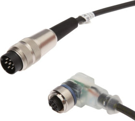 Kabel połączeniowy, 5m, M12 żeński (gniazdo) 3pin Kątowy, Binder męski (złącze) 7pin, VK50A697