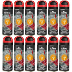 Farba geodezyjna do znakowania spray czerwona 12 sztuk SOPPEC Fluo T.P.