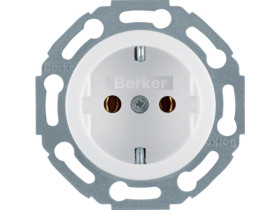 BERKER Serie 1930/Glas Gniazdo schuko samozaciski biały 474520 HAGER