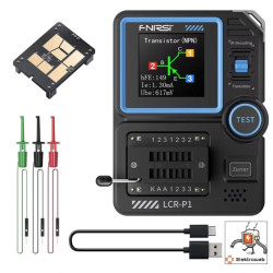 LCR-P1 FNIRSI tester tranzystorów kondensatorów z podstawką SMD + naklejka
