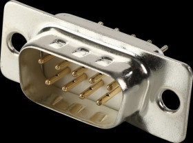 106-09-1-3-0 D-SUB plug, 9-pin, stamped contacts, gold plated