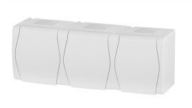 Hermes2 Gniazdo Hermetyczne Potrójne Z/U 16A Ip44 Białe 1023-00