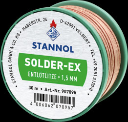 907095 Desoldering wick Solder-Ex, copper, 30 m x 1.5 mm