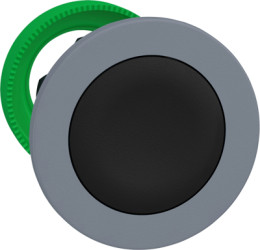 Pushbutton, unlabeled, unlit, groping, waistband round, black, front ring light gray, mounting Ø 30.5 mm, ZB5FA2C0
