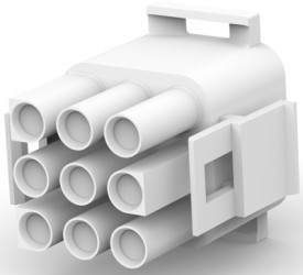 Plug housing, 9 pole, pitch 6.35 mm, straight, white, 350720-4