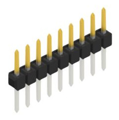 Pin header, 9 pole, pitch 2.54 mm, straight, black, 10046242