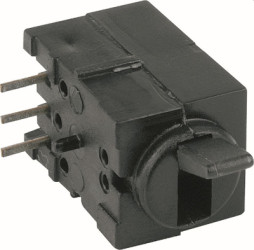 Toggle switch, black, 2 pole, latching, On-On, 6 VA/60 VAC, tin-plated, 1847.1032