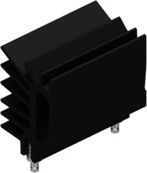 Extruded heatsink, (L x W x H) 30 x 19.4 x 28 mm, 7.8 K/W, black anodized, 10005792