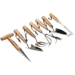 Draper 09000 Heritage Stainless Steel Garden Tool Set with Ash Handles (7 Piece)