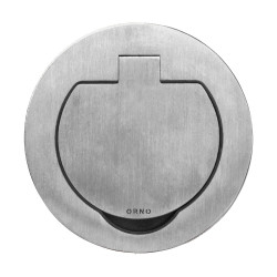 Gniazdo hermetyczne elektryczne okrągłe IP55 szczotkowane aluminium OR-GM-9030