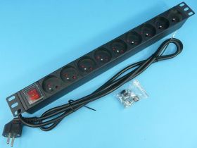 16A LISTWA RACK 19' 9xGN+WYŁ.