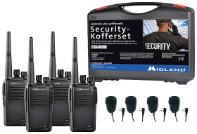 Midland G15 Pro NC PMR 4er Security inkl. MA 25-M C1127.S3 Radiotelefon PMR Zestaw 4-elementowy