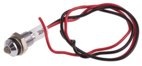 Lampka kontrolna do montażu panelowego 24V dc, biała 6mm LED Chrom Wyprowadzenia RS PRO