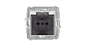 Mini Gniazdo Bryzgoszczelne Z/U Ip44 Z Przesłonami Klapka Dymna Białe Mgpb-1Zdp