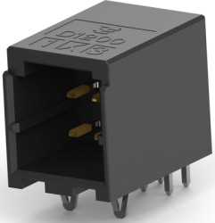 Pin header, 6 pole, pitch 2.5 mm, angled, black, 1-1827876-3