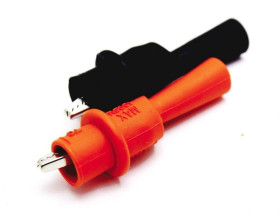 KROKODYLEK POMIAROWY NA WTYK BANAN 4mm CZARNY