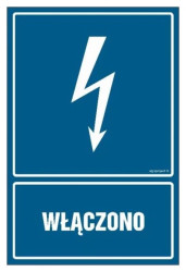 ZNAK - HG021 Włączono 7,5 x 10 cm FN - Folia samoprzylepna