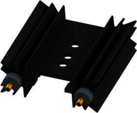Extruded heatsink, (L x W x H) 38.1 x 34.9 x 12.7 mm, 11 K/W, black anodized, 10018988