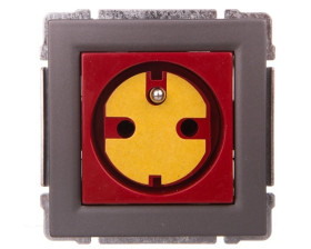 KOS66 Gniazdo pojedyncze z/u DATA z kluczem uprawniającym czerwone/grafit 666043