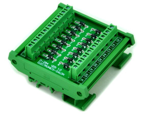ELECTRONICS-SALON DIN Rail Mount Common Cathode 16 Diode Network Module, 1N4007 1A 1000V.