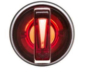Przełącznik 2 położeniowy pokrętło 22mm czerwony 1Z 1R bez samopowrotu z podświetleniem 230V AC SP22-PL.C-11-230-LEDAC
