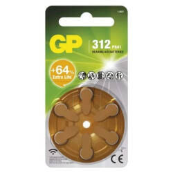 GP Bateria do aparatu słuchowego ZA312 6 szt. B35126