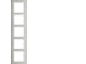 BERKER B.7 Ramka 5 pięciokrotna pionowa stal szlachetna/biały mat 10153609 HAGER