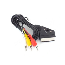 Kabel SCART-3*RCA z przeł. 1.5m in-out wej-wyj