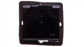 Sonata Gniazdo Bryzgoszczelne Z/U Ip44 Klapka Przezroczysta Czarny Metalik...