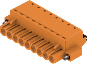 Socket header, 9 pole, pitch 5 mm, straight, orange, 1017510000