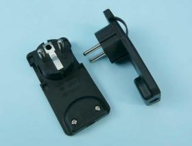 WT.SIEC.16A/250V CZARNA 2P+Z SCHUKO PŁAS