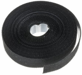 Taśma rzepowa, typu: haczyk, dł. 5m, szer. 20mm, kolor: Czarny, RS PRO