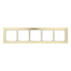DECO Ramka uniwersalna pięciokrotna - aluminium szczotkowane (ramka: kolor mosiężny spód: biały) 8-0-DRA-5