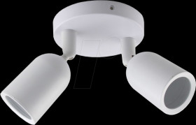 2023 Ceiling light, GU10, round, swivel, white, 2 spots