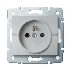 LOGI Gniazdo pojedyncze 2P+Z z przesłona styków śrubowe 16A 250V Srebrny 25208