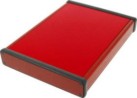 Aluminum enclosure, (L x W x H) 220 x 165 x 31 mm, red, IP54, 1455R2201RD