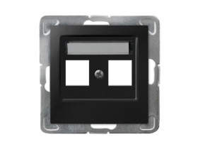 IMPRESJA Obudowa gniazda podwójnego typu Keystone prosta czarny metalik GPK-2Y/p/33 OSPEL