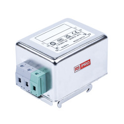 Filtr sieciowy 6A 1-fazowy 1MΩ 115/250 V AC 50 → 60Hz 2 x 8,0mH RS PRO, montaż na szynie DIN