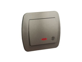 AKORD Wyłącznik krzyżowy podświetlany satyna metalik AW7L/29 KONTAKT SIMON