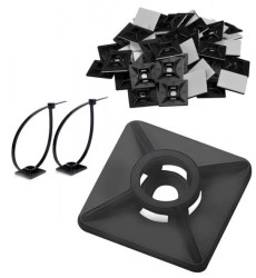 Trytyt Uchwyt mocujący samoprzylepny HW-4ACB czarny 100szt