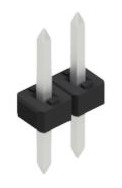 Pin header, 2 pole, pitch 2 mm, straight, black, 10062008