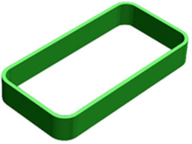 Enclosure ring, TPU, (L x W x H) 90 x 46 x 13 mm, green, RWK-3.38