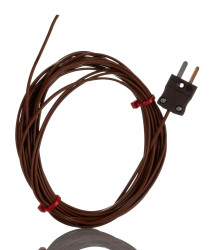 Hermetycznie uszczelniona termopara T średnica 7/0.2mm długość 5m -75 → +260°C Wtyk miniaturowy RS PRO
