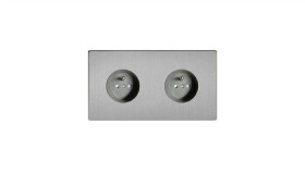 Varilight 2 Gniazda Steel B/K Ze Stykiem Kołkowym Stal Szczotkowana Bez...