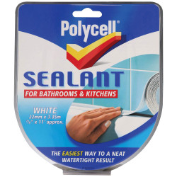 Polycell 6033784 Sealant Strip Kitchen / Bathroom White 22mm