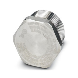 Zaślepka do dławnic kablowych M32 Mosiądz platerowany niklem Phoenix Contact średnica otworu 32mm Gwintowany