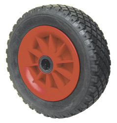 Kółko do wózka, Pneumatyczne, Poliuretan, Czarny, Czerwony, obc.: 120kg, śred.: 260mm, szer.: 78mm
