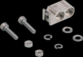 Fastening element, 25.5 x 11 x 12 mm for mounting on a surface or on an aluminum profile, E21052