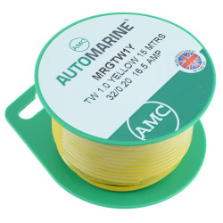 Yellow 1mm Thin Wall 16.5A Cable Mini Reel 15m